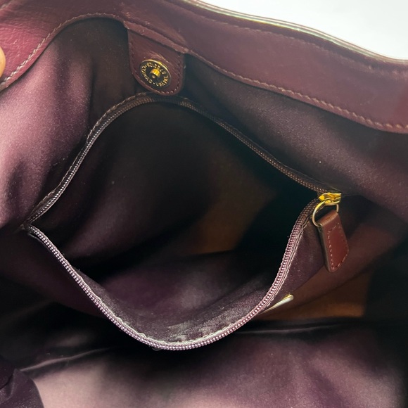 Coach Campbell Belle Bordeaux Burgundy Leather Shoulder Bag Gold Hardware - Picture 10 of 15